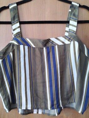 Express Striped Square-Neck Tank Top